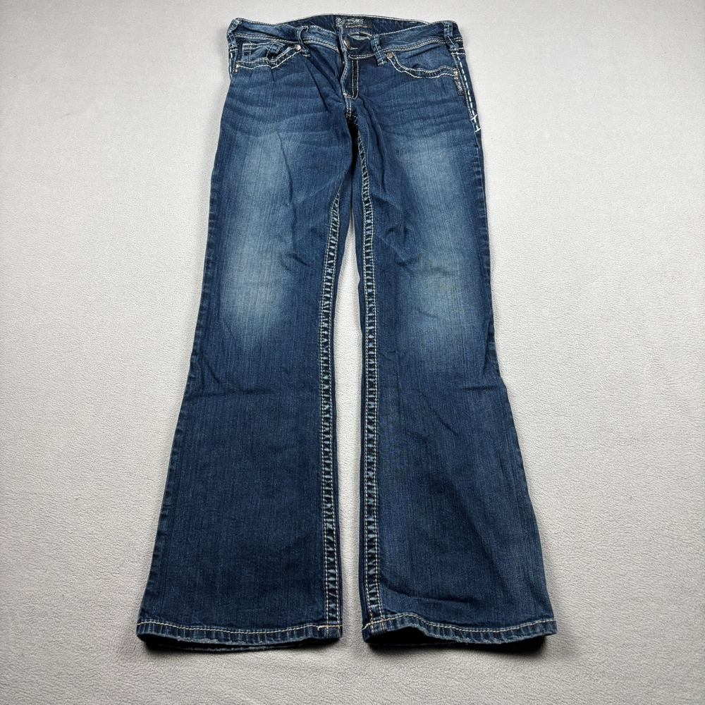 Silver Jeans Co Suki Womens Mid Rise Bootcut Jeans 30x32 Contrast Stitch